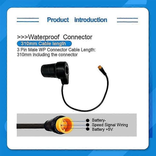 20x Half-Twist Throttle with Speed Control Twist Buckle Lithium Conversion Electric Bicycle Throttle Handle Waterproof Connector [Db]