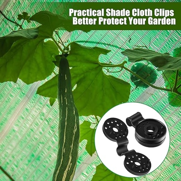 Skærm klud plastik clips plast solskærm clips skærm net sort clips til drivhus udendørs have Anti Bird (40)