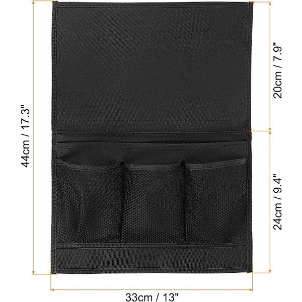 Hanging Bedside Organizer, 4 Pockets, for Remote Control, Phone, and Glasses