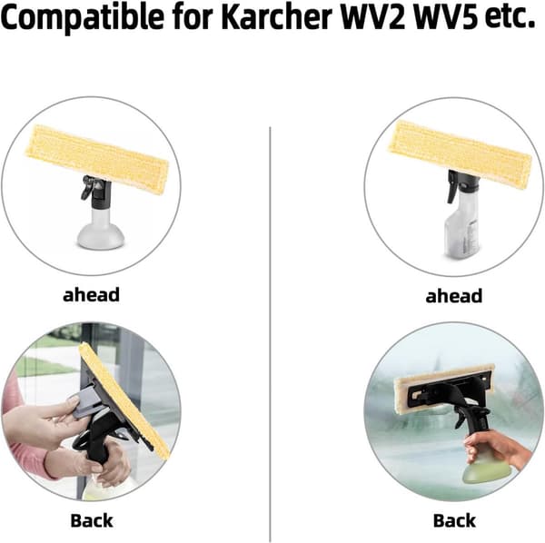 Microfiber Cloths for Karcher WV2 WV5 - 4-pack Replacement Mop Pads - Wet Dry Window Vacuum Cloths Yellow
