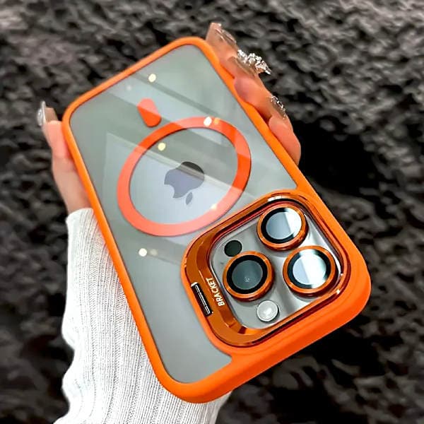 Orange MagSafe-compatible case with wireless charging stand and lens protector [JSR] for iPhone 11 Pro Orange For iPhone 11 Pro Orange For iPhone 11 Pro Orange