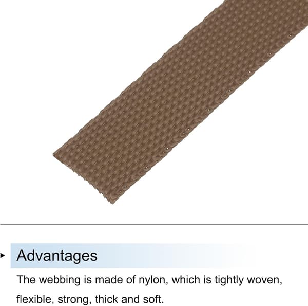 Nylonbånd Flat 3/8 Tommer 50 Yards Lys Brun for Utendørs DIY Utstyrsreparasjon 8 Tommer light Tan