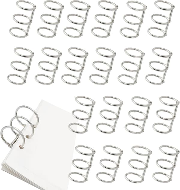 20 stk 3-rings metall løsbladpermringer 20 stk sølv Silver