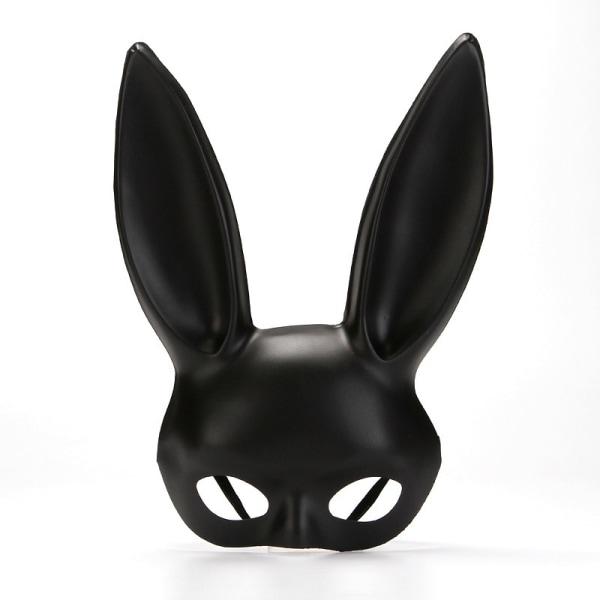 1 STK Bunny Mask Dame Maskerade Kanin Mask Halloween Påskefest kostyme tilbehør (matt svart)