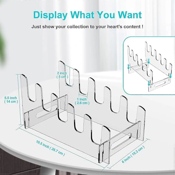 Acrylic Plate Rack, Clear Dish Plate Rack, Clear Acrylic Dish Rack Storage Rack, Porcelain Organizer 5 Layers