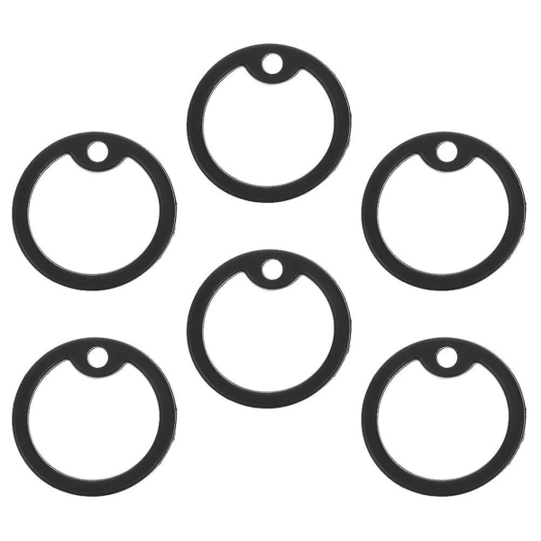 6 st Silikon Hundmärkesdämpare Namnmärkesringar Praktiska Hundhalsband Märkesdämpare Svart Black