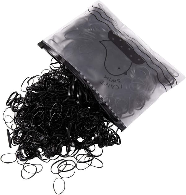 Pakke med 1000 mini hårelastikker elastiske bløde bånd til børn, fletninger, bryllupsfrisure og mere (sort)