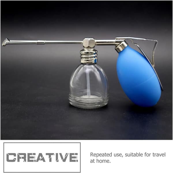 Miesten lasinen suihkepullo hiuskuitujauheelle ja partavedelle