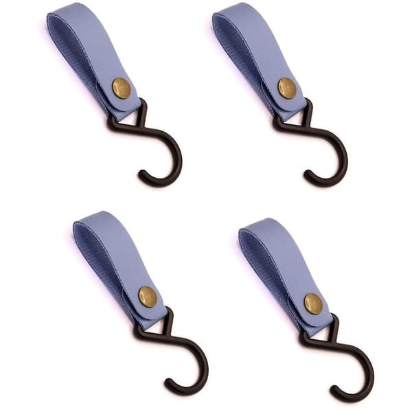 Läderkrokar 4-pack för förvaring, S-formade krokar för handdukar, kläder, hattar, nycklar, väskor och redskap