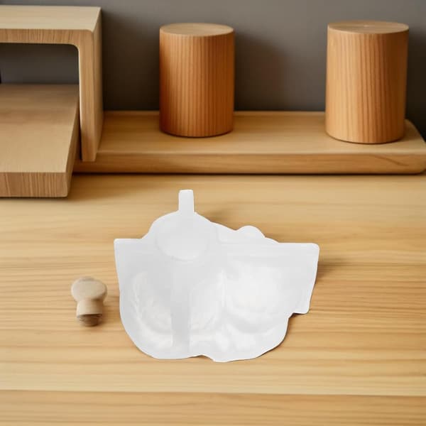 Silikoneform til katte til harpiks- og cementpotter Hvid sovende kattekeramikform til sukkulente blomsterpotter