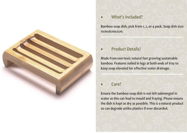 Bamboo Soap Dish | Bamboo Soap Holder | 11 cm x 7.5 cm | Eco-Friendly Product, Eco-Friendly Gift (2)