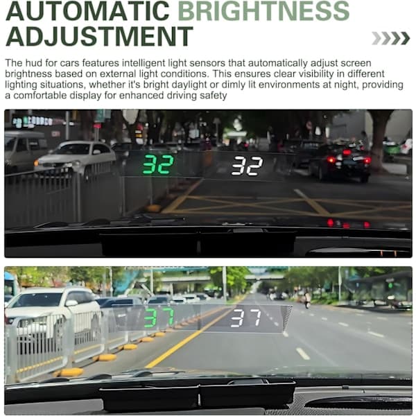 Car Head-Up Display - Universal HD Windshield Projection Speedometer, Compatible with Sedans, Trucks & SUVs (km/h/mph)