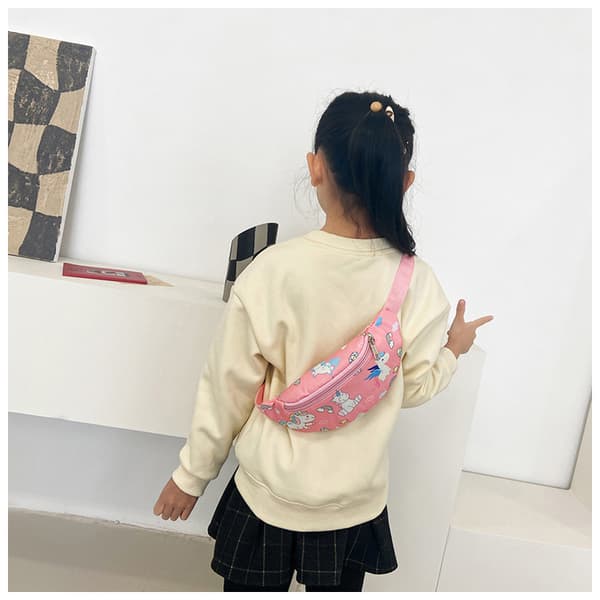 Barn Crossbody Väska, Söt Ponny - Rosa