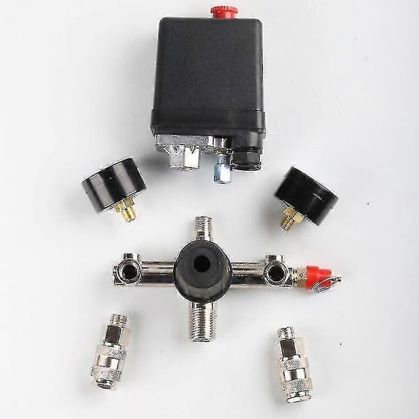 Trykregulator med trykkontakt til kompressor, trykkontakt med 2 displays
