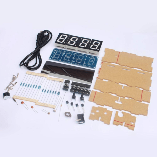 DIY Elektronisk Klock-Kit (Grön) - 4 LED Digital Klock-Kit Automatisk