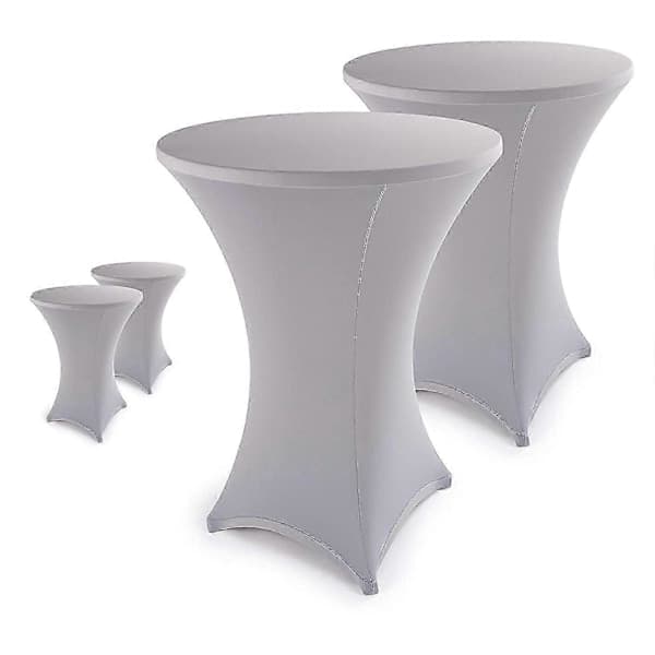 Elegant Anthracite Stretch Tablecloth Bar Cover for Bistro Table Silver Grey 80 2-pack
