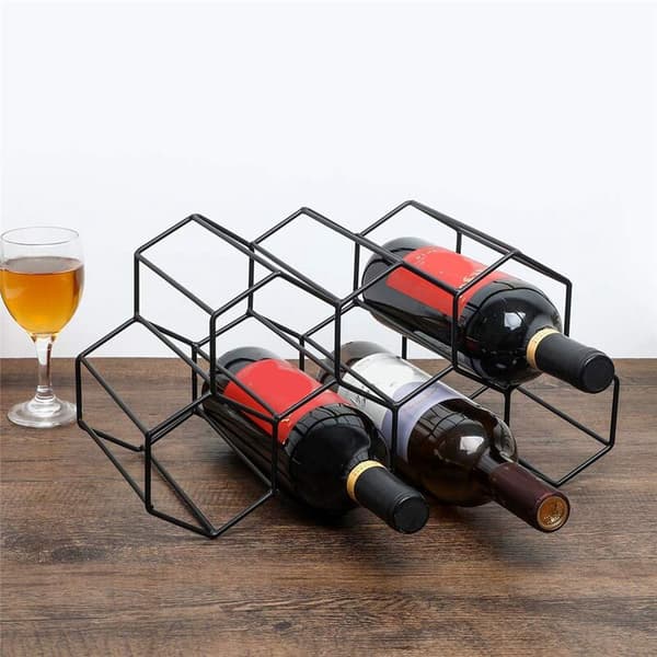 Wine Rack Tabletop Wine Rack, Wine Bottle Holder, Freestanding Wine Rack, Black Bottle Holder