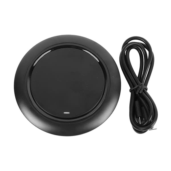 15W Wireless Charger Portable Desktop Round Fast Charging Pad for Wireless Charging Mobile Phone Black