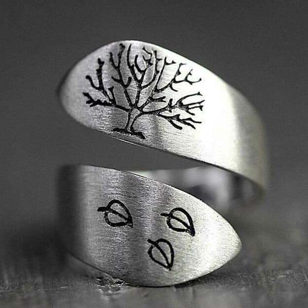 Adjustable Wrap Ring Tree of Life Open Ring Finger Joint Ring Beach Jewelry