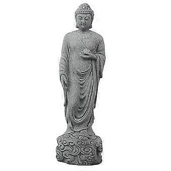 Liten Buddha-statue dekorasjon meditasjon stående hage kontor tempel