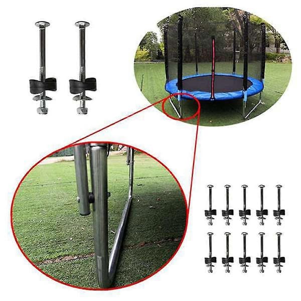 24 st Trampolinskruvar, Galvaniserade stålskruvar, Skruvmuttersats, Trampolinbottenskruvar