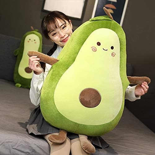 Stuffed Animal-Avocado Doll Plush Toy Creative Fruit Strip Pillow Down Cotton Stuffed Birthday Gift (35cm)