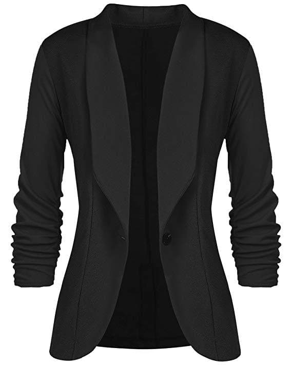 Blazer med jerseykrage, långärmad, slim fit, dammode, kort kavaj