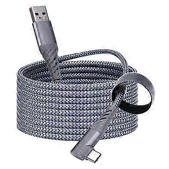 Typ-C till USB-A Flätad Kabel Laddningskabel för Quest 2 VR Link Kabel Höghastighetsdataöverföringskabel 5 meter 5 meters