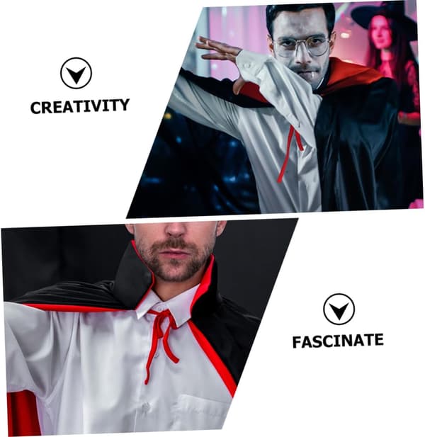 2 stk Halloween vampyrkappe til voksne, drenge og piger, mystisk dobbeltlags kappe