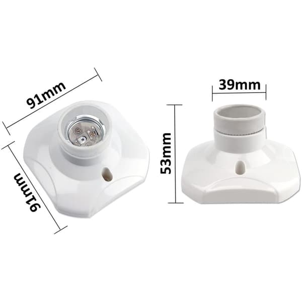 Set of 6 E27 Screw-in Ceiling Lamp Sockets AC 220-240V, Socket Holder for LED Bulbs, E27 Ceiling Lamp Base