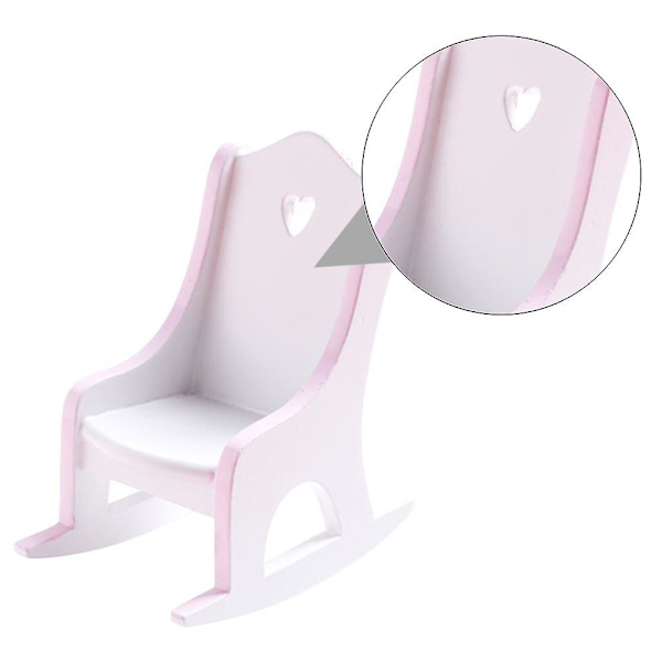 Lasten Puulelut Mini-keinutuoli Malli Miniatyyri Keinutuoli Miniatyyri Koriste Nukkekoti Tuoli D White 7X4.5 CM