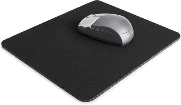 Musematte, 8 tommer x 9 tommer, for datamaskin eller spillmusematte, sklisikker base, neoprenbakside og jerseyoverflate for jevn musekontroll (svart)