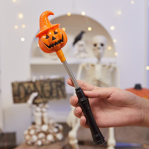 Blinkande Lampa Halloween Häxa Pumpa Lykta LED-Stav