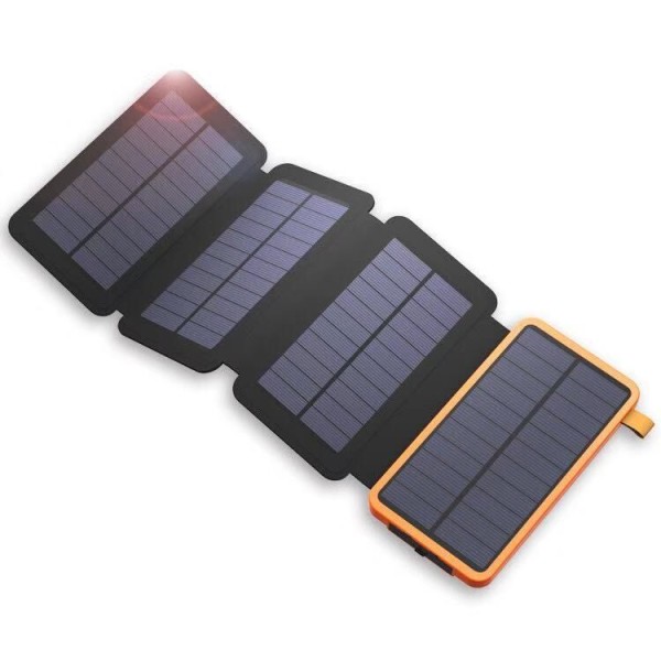 Solar Charger Power Bank - Solar Phone Charger 8000mAh Hurtiglading ekstern batteripakke med 4 bærbare solcellepaneler