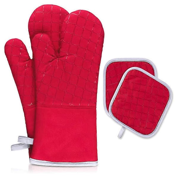 Culinary Essentials, Durable Quilted Oven Mitts With Non-Slip Silicone Surface, Machine Washable Kitchen Towels For Easy Cleaning, 6 Pieces