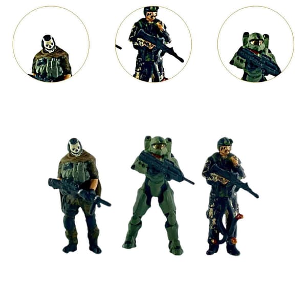 3 Stykker 1:64 Miniaturfigur Miniatur Spillefigur Malet