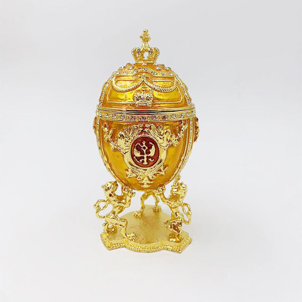 Dekorationsprydnader Påskägg Antik Ringaskar Ringvisningshållare Gångjärns Smyckeskrin Fabergé Ägg Prydnadsask Påskgåvoraskar Gyllene 17X7X7cm Golden 17*7*7cm