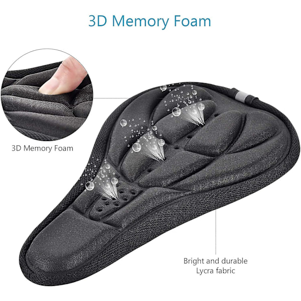 Cykelsadelöverdrag Tjock Mjuk Sitsmatta 3D Svamp Polymer Stötdämpande
