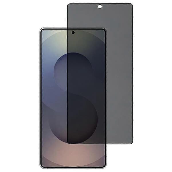 Hærdet glas med silketryk og fuld dækning mod indsyn til Samsung Galaxy S21+ 5G, sort