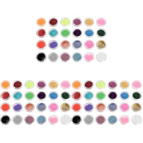 3stk 24 farger DIY Nail Art Glitrende paljetter Pailletter Manikyr Skjønnhetsdekorasjoner 3stk 3pcs
