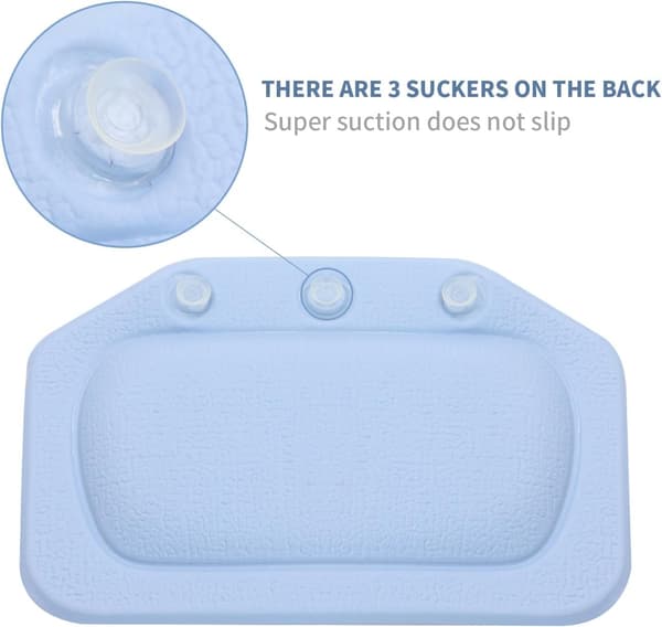 Badkudde Badkarspolstring med Sugproppar, Ergonomisk Hem Nackstöd Kudde för Badkar Spa Kudde, Jacuzzi, Badtunna
