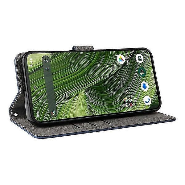 Kompatibel med Fairphone 6 Plånboksfodral RFID PU-läder Telefonfodral Stativ med Rem (Blå)