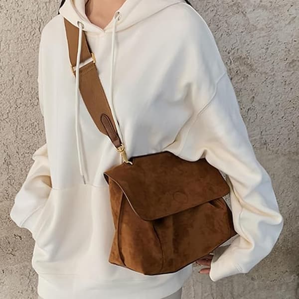 (Brown) Women's Crossbody Bag Adjustable Shoulder Strap Frosted S