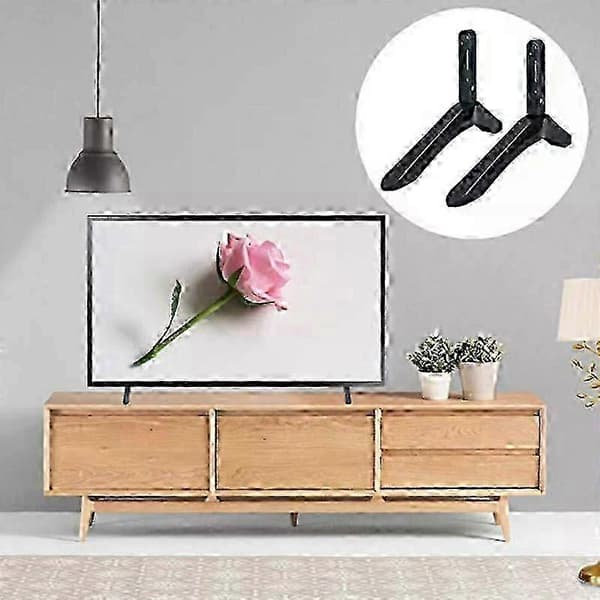 Samsung TV Leg Replacement - Easy Installation Universal TV Stand with Anti-Slip, Space-Saving Black Base Stand