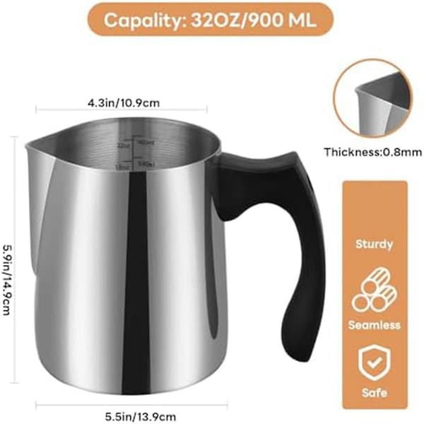 /EA/Lysestøbekande, 900 ml vokssmeltekande, lysestøbebeholder i rustfrit stål {f2}