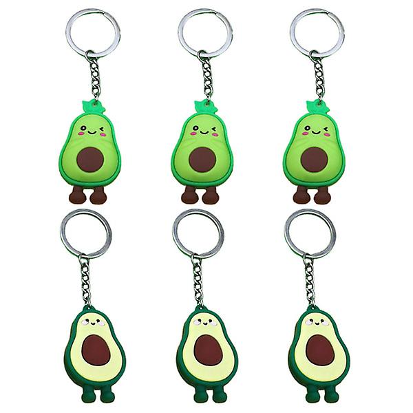 6 st nyckelhållare handväska Söt bilnyckelringar Väska hängande berlockhänge nyckelring Avocado nyckelringGreen11 Green 11*3.1CM