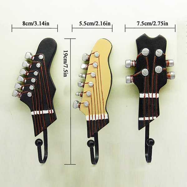 Guitar Coat Rack, Piano Hooks Coat Rack, Wall Mounted Wooden Coat Rack