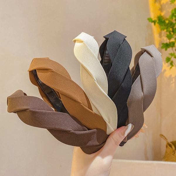 4-pack flätade breda diadem och hårband för kvinnor - snygga hårband
