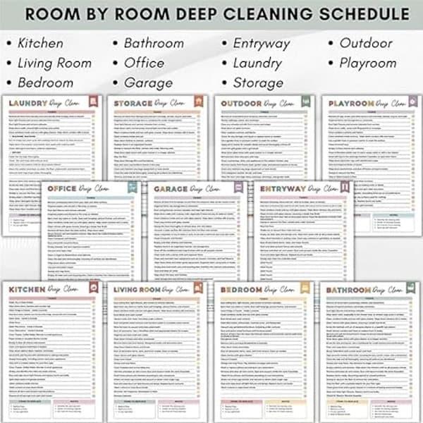 Cleaning Planner, Organization Tool - Cleaning Planner, Editable Home Cleaning Planner, Daily, Weekly, and Monthly Annual Cleaning Checklist (1 pc) (BT)