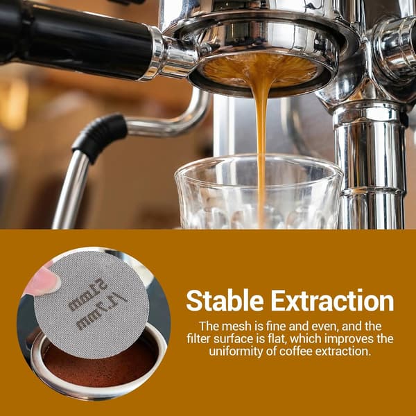 2-pack 51 mm espressopuck 1,7 mm 1,0 mm metall för 52-54 mm